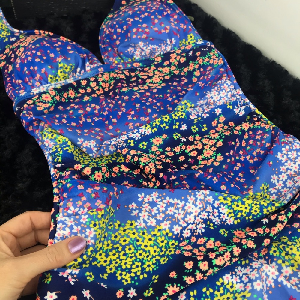 Neon Floral One Piece Swimsuit - Picture 12 of 16